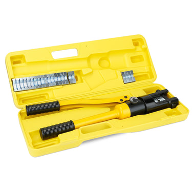 12 Ton Hydraulic Wire Crimper Professional Terminal Crimping Pliers Battery Cable Lug Crimping Tool Set W/ 12 Dies