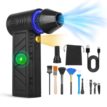 Compressed Air Duster with LED Light, 150000RPM, Rechargeable, 4 Speeds for PC Cleaning