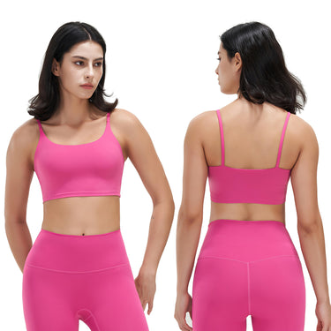 Women Strap Sports Bra, Square Neck, Removable Pads, Low Impact