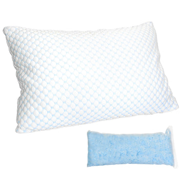 Shredded Memory Foam Pillow Adjustable Cool w/ Extra Filling & Washable Cover
