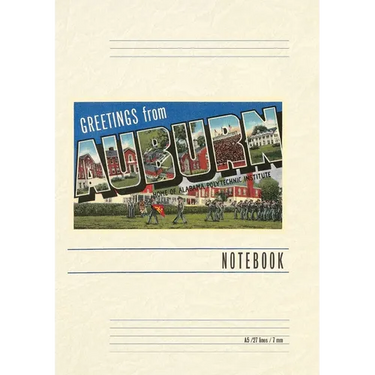 Vintage Lined Notebook Greetings from Auburn