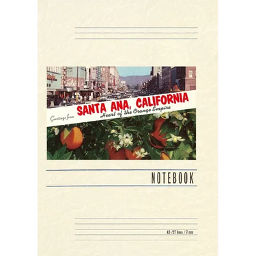 Vintage Lined Notebook Greetings from Santa Ana, California