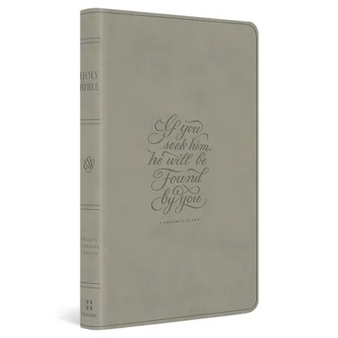 ESV Large Print Value Thinline Bible (Trutone, Stone, 1 Chronicles 28:9 Design)