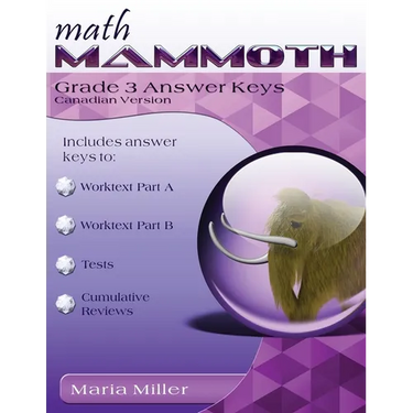 Math Mammoth Grade 3 Answer Keys, Canadian Version