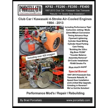 Club Car / Kawasaki 4-Stroke Air-Cooled Engines 1984 - 2013: KF82 - FE290 - FE350 - FE400. Including 1997 - 2013 Gas Transaxle