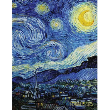 Vincent van Gogh Planner 2025: Starry Night Planner Organizer January-December (12 Months) Post-Impressionism Art