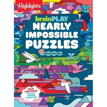 Brainplay Nearly Impossible Puzzles: Highlights Puzzle Book for Kids with Super Hard Brain Teasers, Logic Games, Hidden Objects and Wordplay for Puzzl