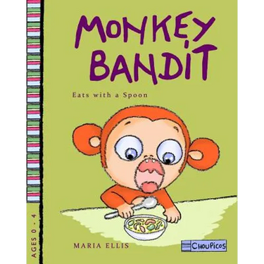 Monkey Bandit Eats with a Spoon