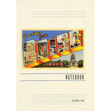 Vintage Lined Notebook Greetings from Boise