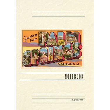 Vintage Lined Notebook Greetings from Palm Springs, California