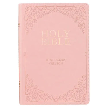 KJV Bible Giant Print Full-Size Faux Leather, Pink)