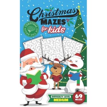 Christmas Mazes for Kids 69 Mazes Difficulty Level Medium: Fun Maze Puzzle Activity Game Books for Children - Holiday Stocking Stuffer Gift Idea - San