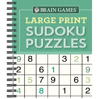 Brain Games - Large Print Sudoku Puzzles (Green)