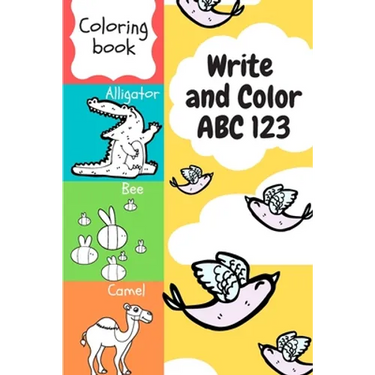 Write and Color ABC 123: Teach Letters and Numbers Easily.