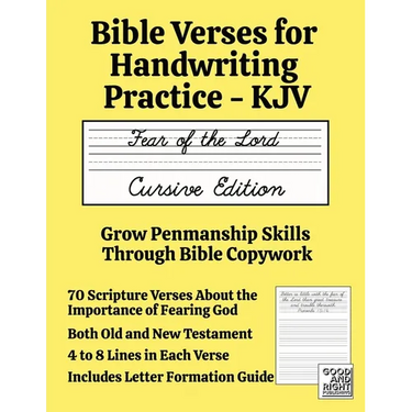 Bible Verses for Handwriting Practice - KJV: Fear of the Lord Cursive Edition
