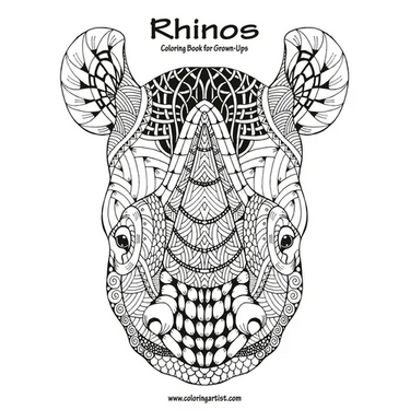 Rhinos Coloring Book for Grown-Ups 1