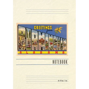 Vintage Lined Notebook Greetings from Birmingham