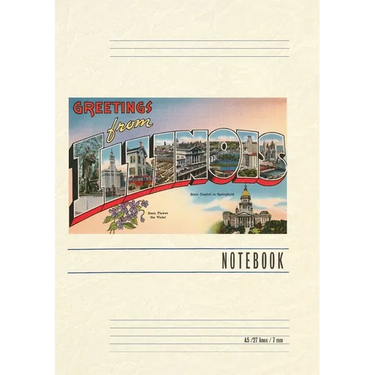 Vintage Lined Notebook Greetings from Illinois