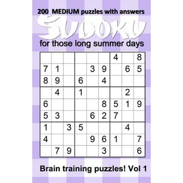 200 medium Sudoku puzzles with answers for those long summer days: Brain training puzzles for children to adults - Vol 1