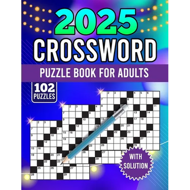 2025 crossword puzzle book for adults with solution: There are more than 100+ medium to hard crossword puzzles available for adults and seniors! (cros
