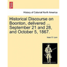 Historical Discourse on Boonton, Delivered ... September 21 and 28, and October 5, 1867.