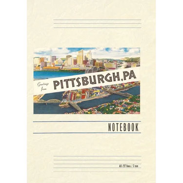 Vintage Lined Notebook Greetings from Pittsburgh, Pennsylvania