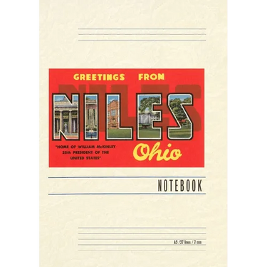 Vintage Lined Notebook Greetings from Niles