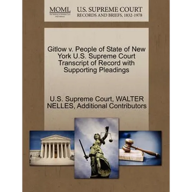 Gitlow V. People of State of New York U.S. Supreme Court Transcript of Record with Supporting Pleadings