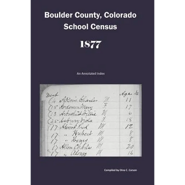 Boulder County, Colorado School Census 1877: An Annotated Index