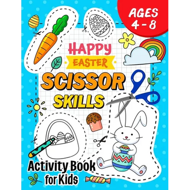 Happy Easter Scissor Skills Activity Book for Kids: Coloring and Cutting Practice for Boy and Girls