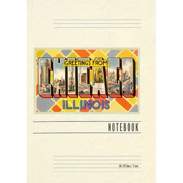 Vintage Lined Notebook Greetings from Chicago, Illinois