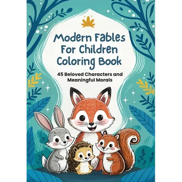 Modern Fables for Children Coloring Book: 45 Beloved Characters and Meaningful Morals