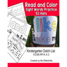 Read and Color Sight Words Practice 53 Hats: Kindergarten Dolch List CCSS.RF.K.3.C