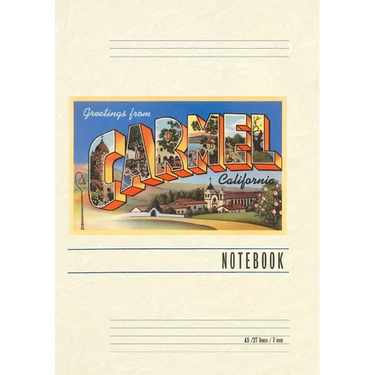 Vintage Lined Notebook Greetings from Carmel, California