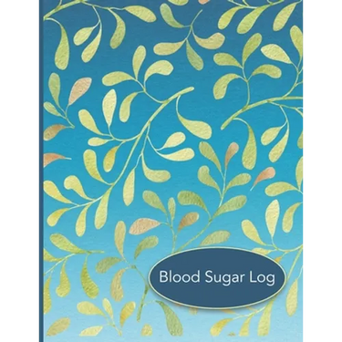 Blood Sugar Log: 56 Weekly Logs to Track Daily Glucose Readings Simple Layout Blue Green Leaf Design BONUS Coloring Pages!