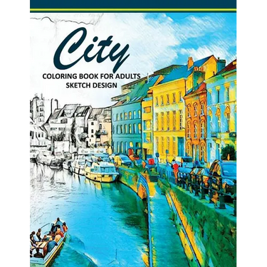 City Coloring Books for Adults: A Sketch grayscale coloring books beginner (High Quality picture)