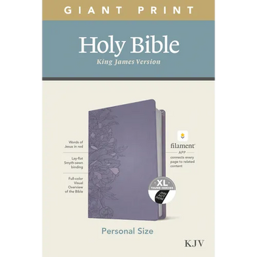 KJV Personal Size Giant Print Bible, Filament Enabled Edition (Leatherlike, Peony Lavender, Indexed)