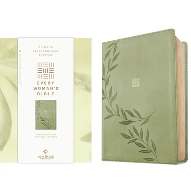 NLT Every Woman's Bible, Filament Enabled (Leatherlike, Olive Branch Green, Red Letter)