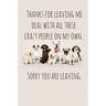Thanks for leaving me deal with all these crazy people on my own.: Perfect goodbye gift for coworker that is leaving / going away gift for your co wor