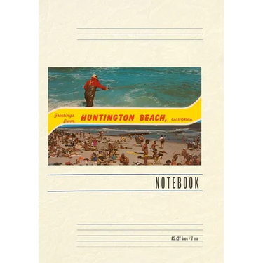 Vintage Lined Notebook Greetings from Huntington Beach
