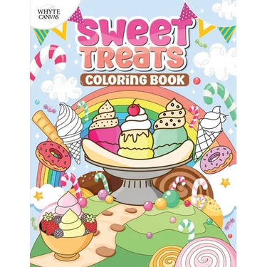 Sweet Treats Coloring Book: Bold and Easy Dessert Themed Coloring Pages Featuring 50 Delicious Designs Perfect for Kids and Adults Alike.