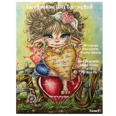 Lacy Sunshine Love Coloring Book: Valentine Love Fairies, Sprites, Dragons, Hearts and More Adult Colorng Book All Ages Volume 51
