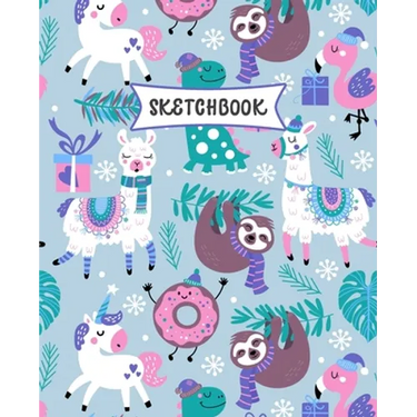 Sketchbook: Sloth, Unicorn and Llama Sketch Book for Kids - Practice Drawing and Doodling - Fun Sketching Book for Toddlers & Twee