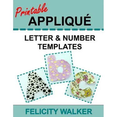 Printable Applique Letter & Number Templates: Alphabet patterns with uppercase and lowercase letters, numbers 0-9, and symbols, for sewing, quilting,