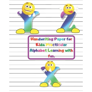 Handwriting Paper for Kids: Practicular Alphabet Learning with fun.: Cursive Writing Book Paper:3-Line and Checkered Writing Sheets for Kids(8x10,