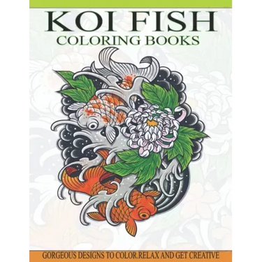 Koi Fish Coloring Books: Gorgeous Koi Fish Designs Coloring Book of 40 Japanese Koi Carp, Fish Designs with Henna, Paisley and Mandala Style Pa
