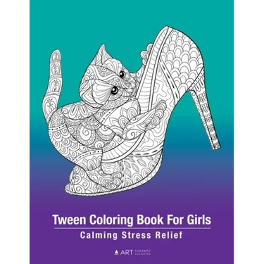 Tween Coloring Book For Girls: Calming Stress Relief: Colouring Pages For Relaxation, Preteens, Ages 8-12, Detailed Zendoodle Drawings, Relaxing Art