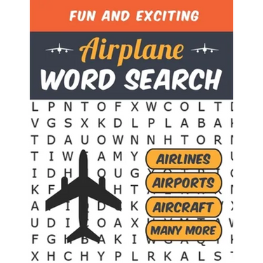 Airplane Word Search: Airline Pilot Gifts Aviation Themed Puzzles for Adults
