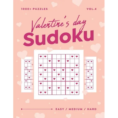 Valentine's Day Sudoku vol.4: 1000+ Easy Medium Hard Sudoku Puzzle Book For Adults - Valentine Gift For Her or Him