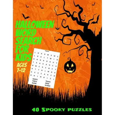 Halloween Word Search for Kids Ages 7-12: Spooky and Fun Halloween Word Find Puzzle Book for Kids - 40 Seperate Full Page Puzzles with All Solutions I
